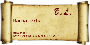 Barna Lola névjegykártya